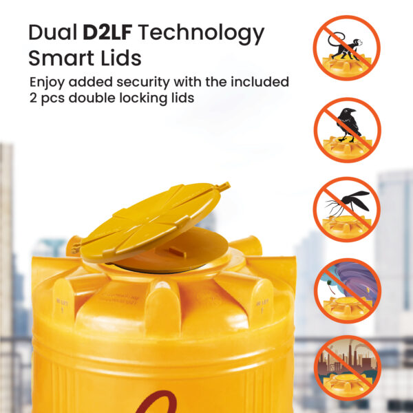 P4 INTERNATIONAL® 5 Layer PUF Foam Insulation Water Tank with IRR Technology | D²LF (Double Lids) | FREE 20% Extra Storage - Image 3